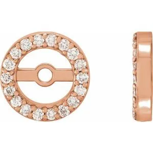 14K Rose .08 CTW Diamond Earring Jackets with 4.6 mm ID