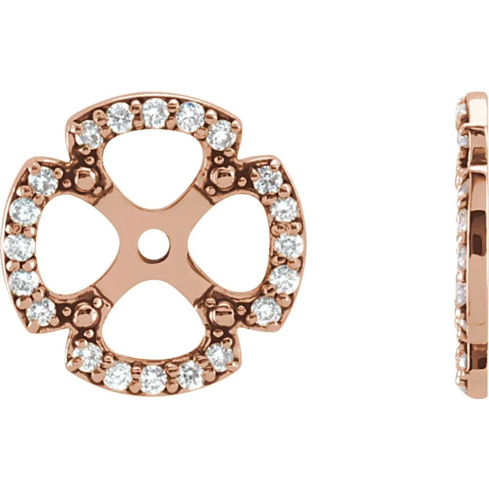 14k Rose Gold 1/5 CTW Diamond Earring Jackets