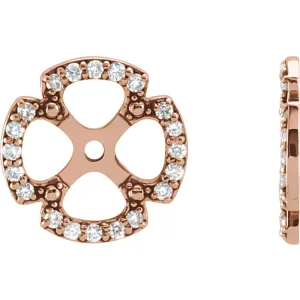 14k Rose Gold 1/5 CTW Diamond Earring Jackets