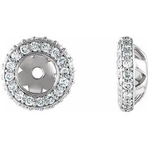 14K White 1/5 CTW Diamond Earrings Jackets with 4.5 mm ID