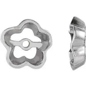 14K White 4.3mm ID Earring Jackets