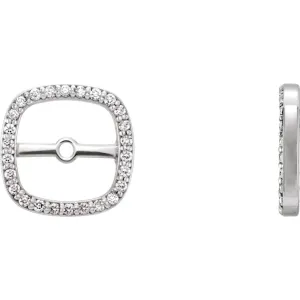 14k White Gold .08 CTW Diamond Earring Jackets