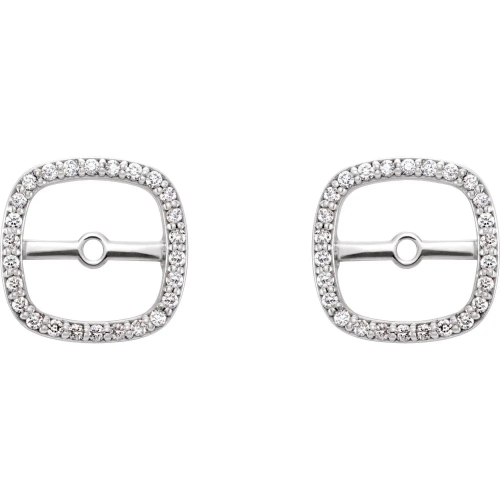 14k White Gold .08 CTW Diamond Earring Jackets