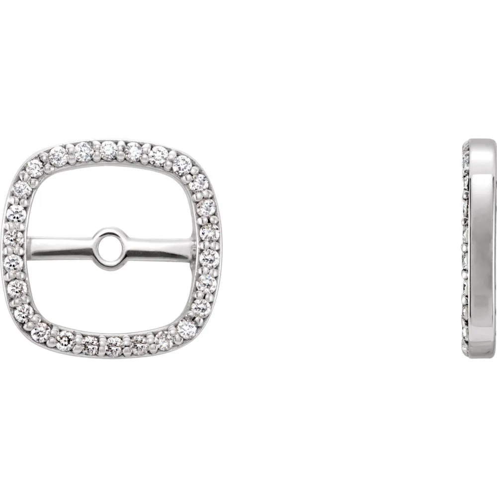 14k White Gold .08 CTW Diamond Earring Jackets