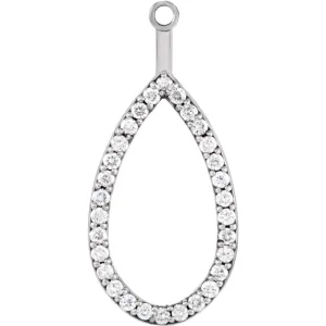 14k White Gold 1/3 CTW Diamond Earring Jackets