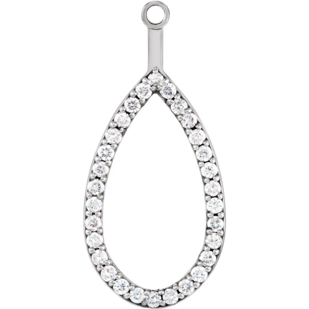 14k White Gold 1/3 CTW Diamond Earring Jackets