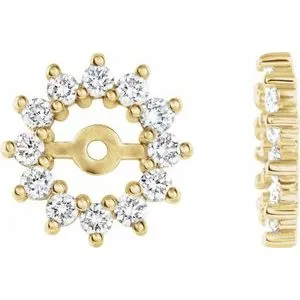 14K Yellow 1/2 CTW Diamond Earring Jackets with 4.2mm ID
