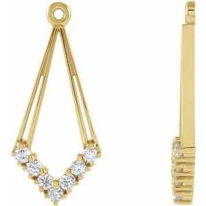14K Yellow 1/4 CTW Diamond Earring Jackets