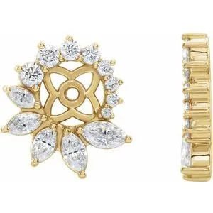 14K Yellow 7/8 CTW Diamond Earring Jackets with 6 mm ID