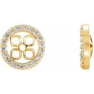 14K Yellow 8 mm ID 3/8 CTW Diamond Earring Jackets