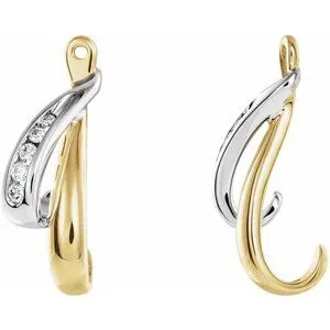 14K Yellow & White 1/6 CTW Diamond Earring Jackets