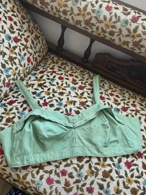 1950s Sage Green Removable Straps Play Top Volup