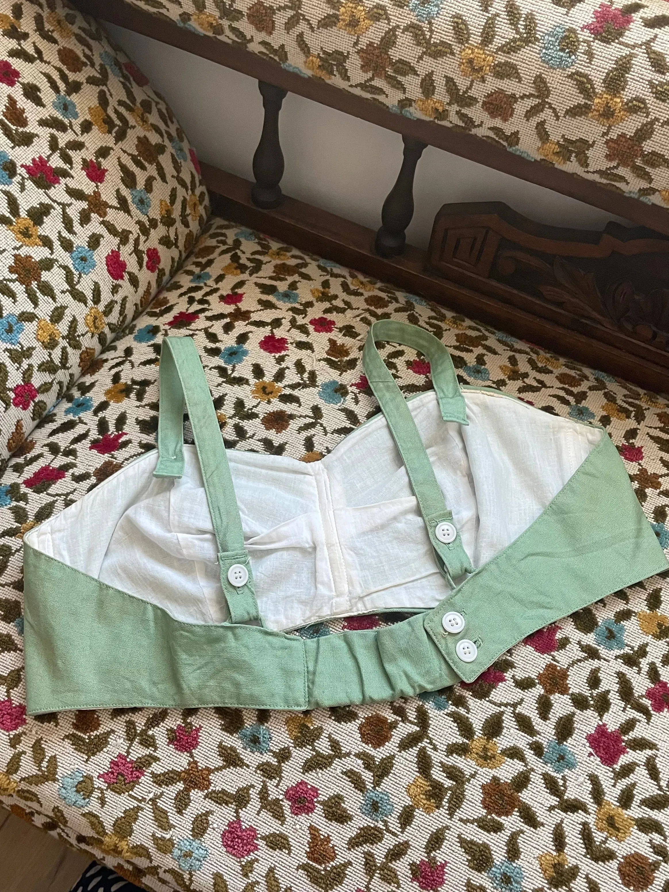 1950s Sage Green Removable Straps Play Top Volup