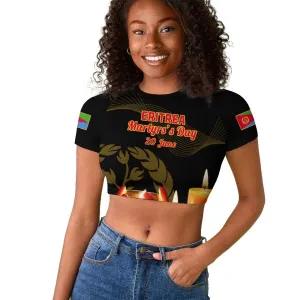 20 June Eritrea Martyrs Day Raglan Cropped T shirt Glory To Our Martyrs LT14