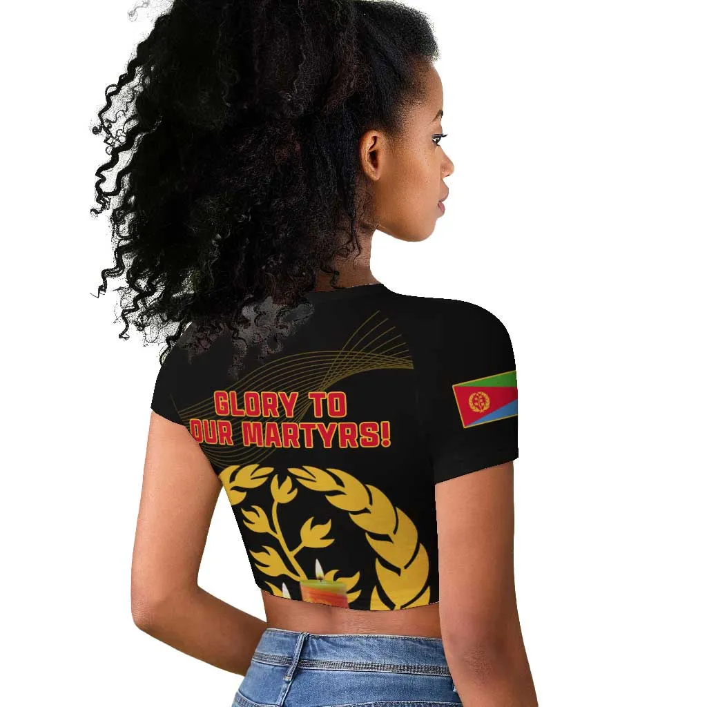 20 June Eritrea Martyrs Day Raglan Cropped T shirt Glory To Our Martyrs LT14
