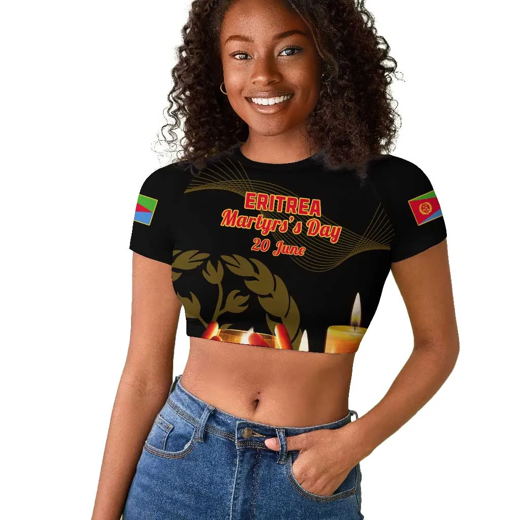 20 June Eritrea Martyrs Day Raglan Cropped T shirt Glory To Our Martyrs LT14