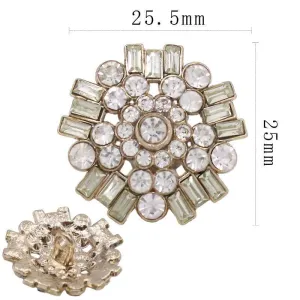 25.5x25mm Five-Pointed Star Rhinestone Shank Buttons 10pcs