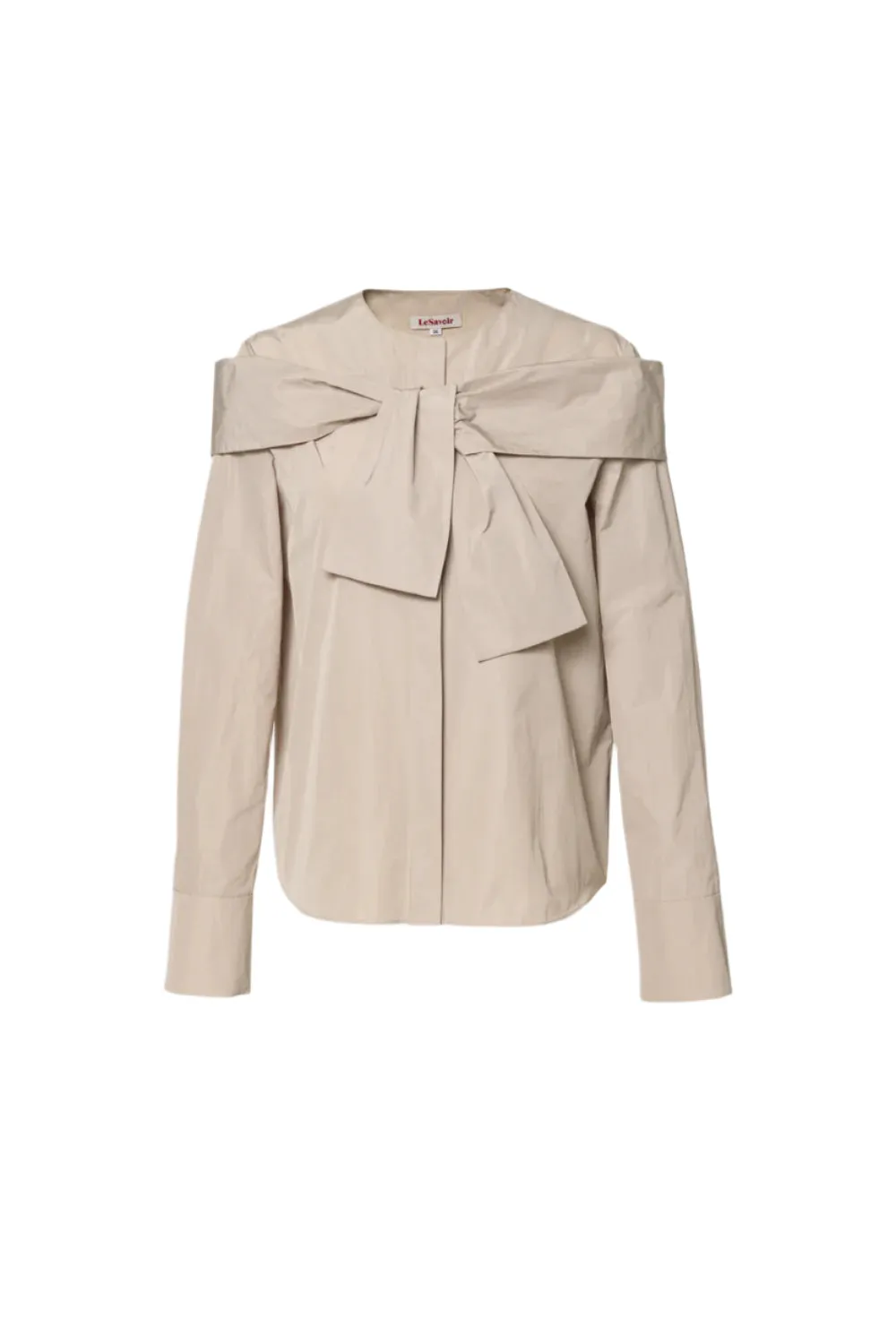 25SS FAILLE BOW PAYO SHIRT_BEIGE