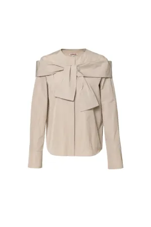 25SS FAILLE BOW PAYO SHIRT_BEIGE