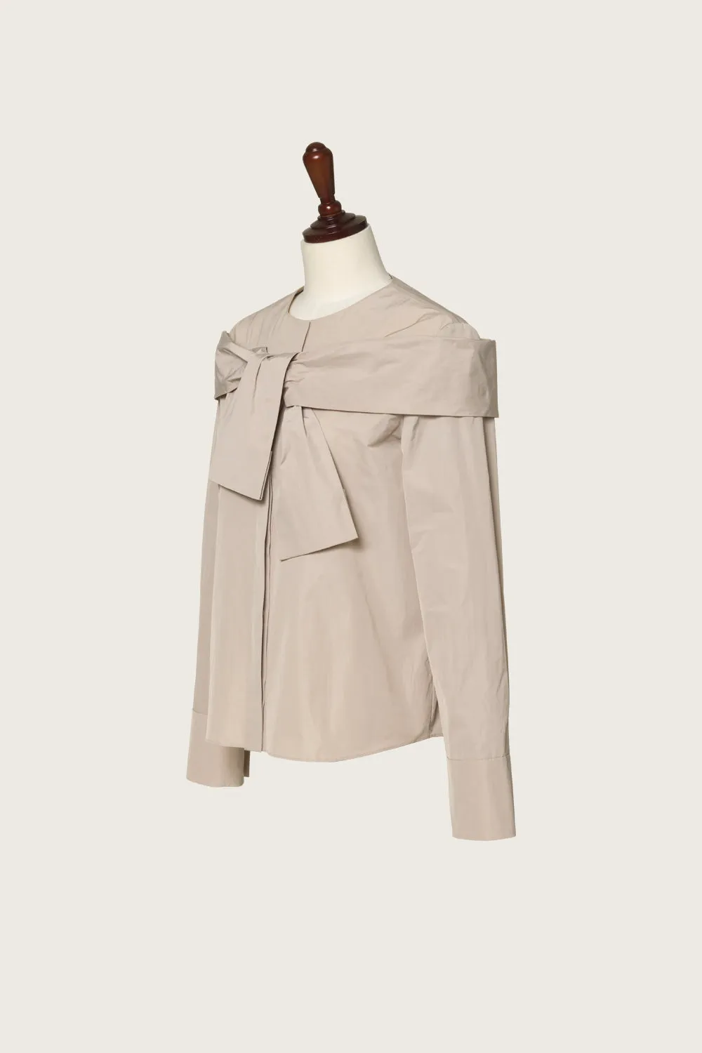 25SS FAILLE BOW PAYO SHIRT_BEIGE