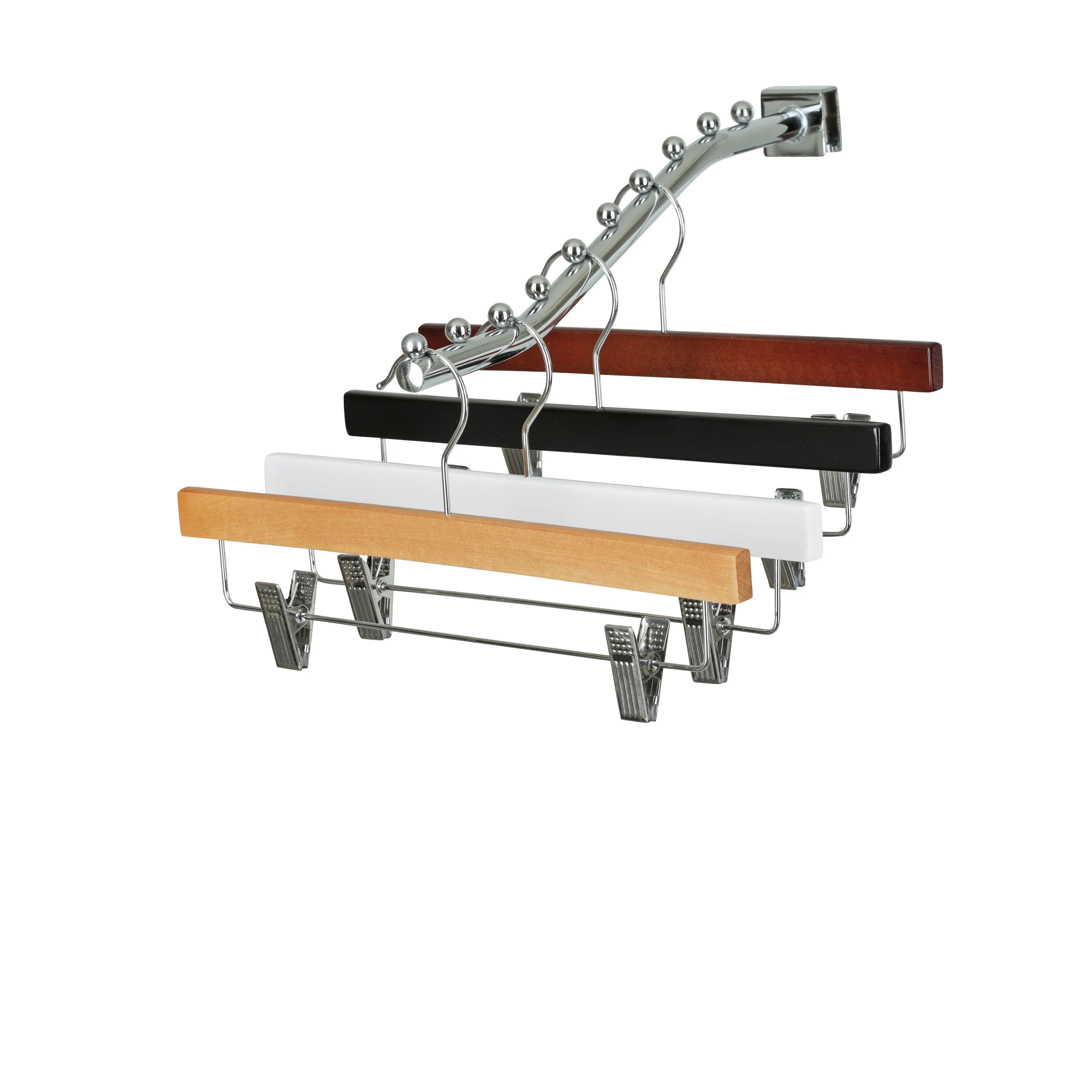 35.5cm Black Wooden Pant Hanger With Clips Sold in Bundle of 20/50/100