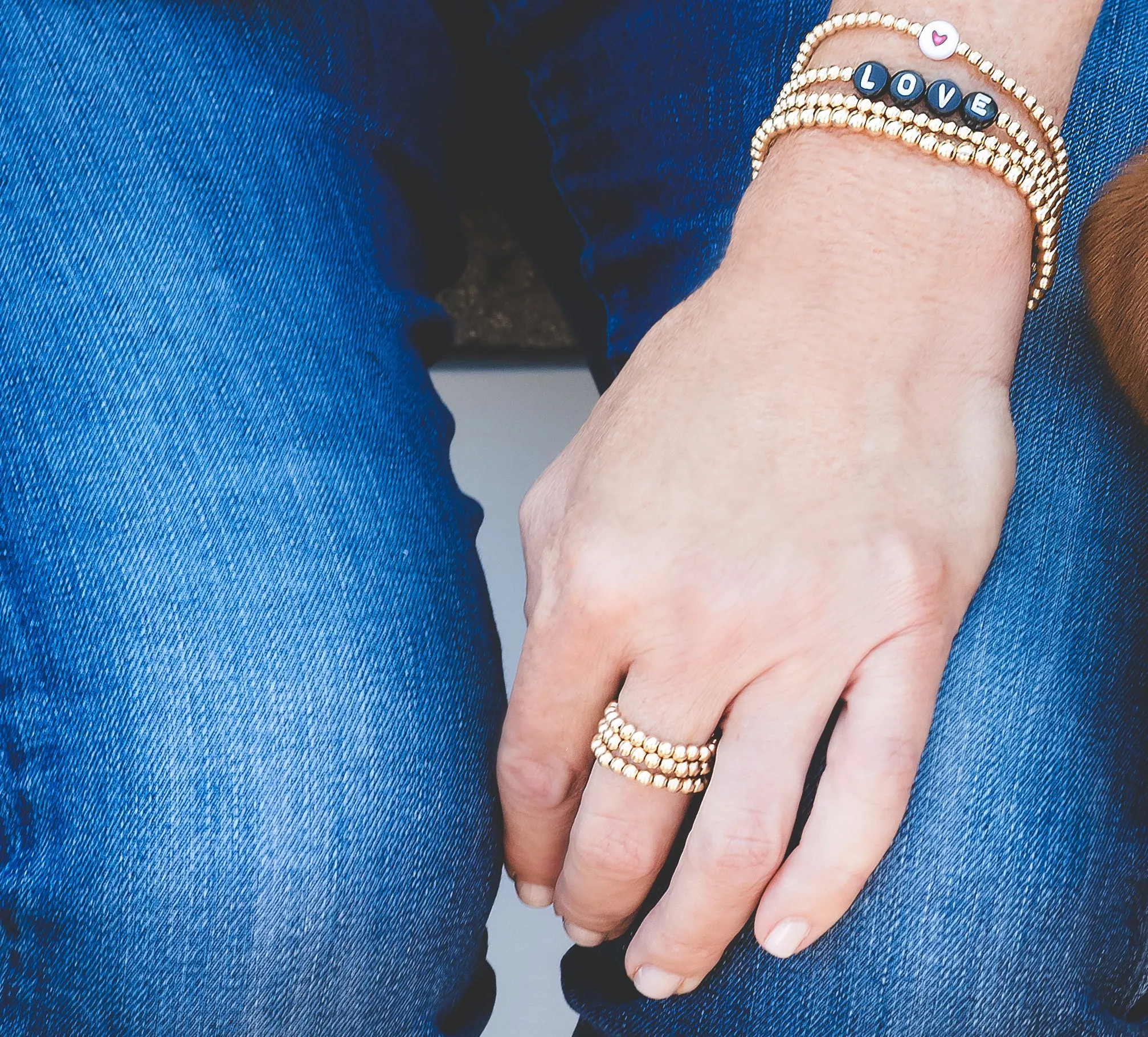 3mm Ring in 14k Yellow Gold Filled Beads