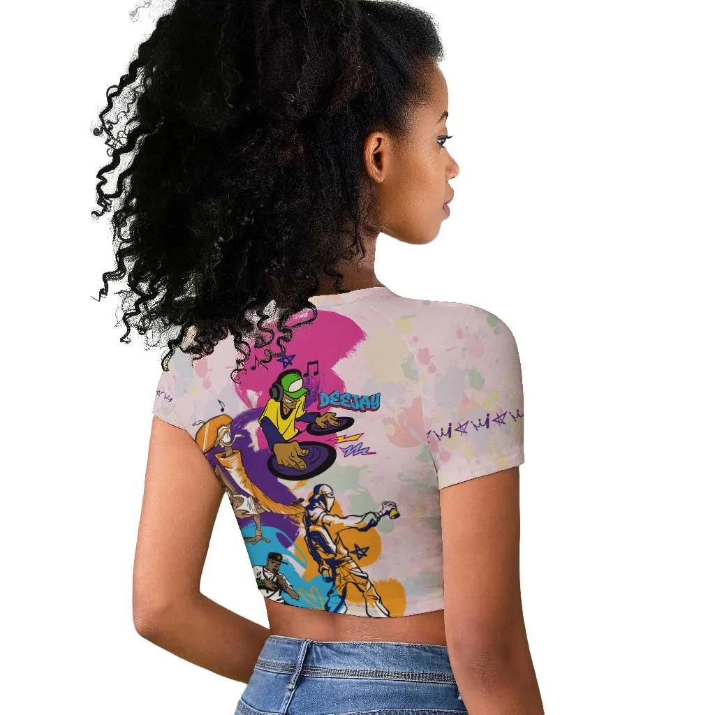 4 Elements Of Hip Hop Raglan Cropped T shirt DT02