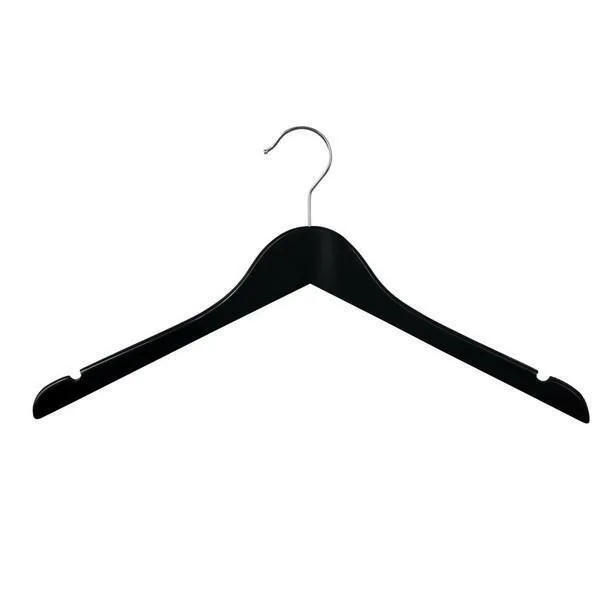43cm Black Wooden Coat Hanger 12mm thick Sold in Bundle of 20/50/100