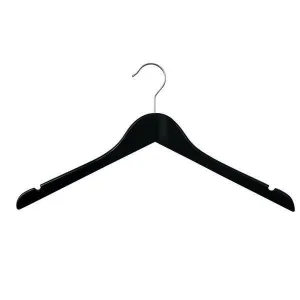 43cm Black Wooden Coat Hanger 12mm thick Sold in Bundle of 20/50/100