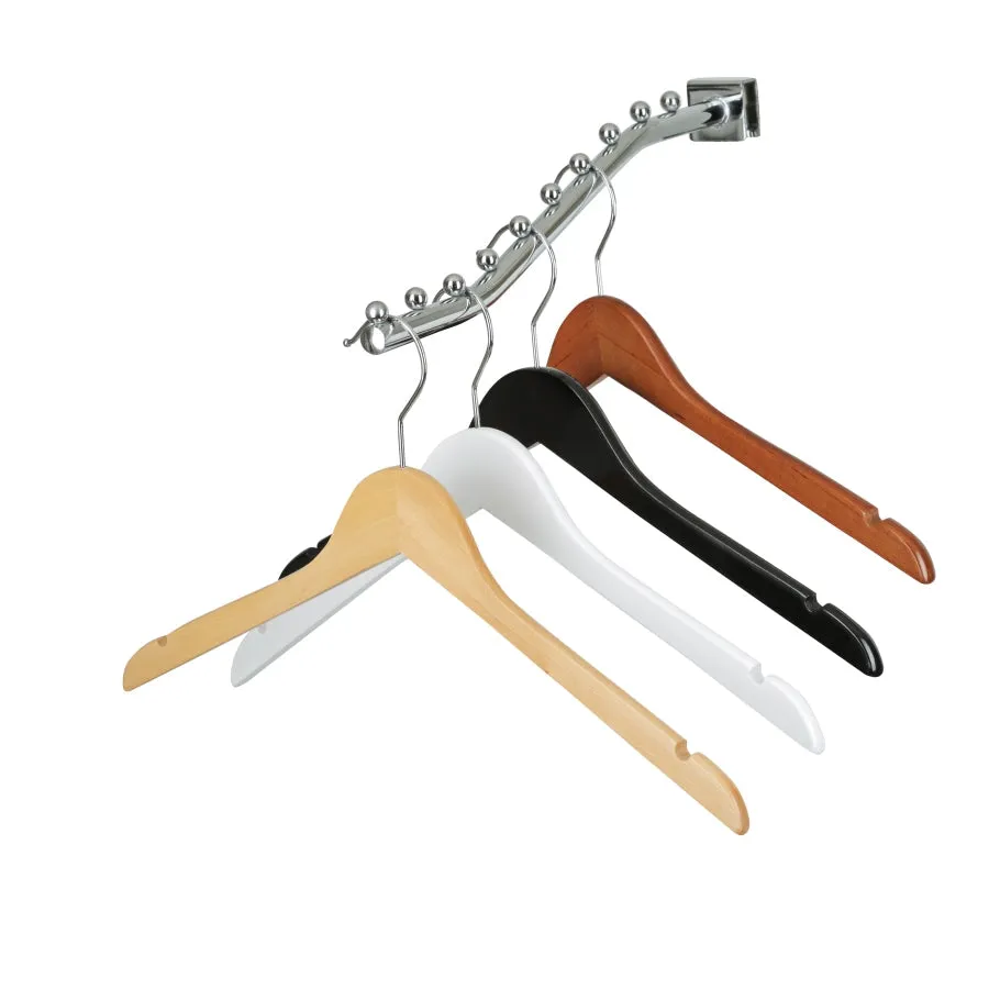 43cm Black Wooden Coat Hanger 12mm thick Sold in Bundle of 20/50/100