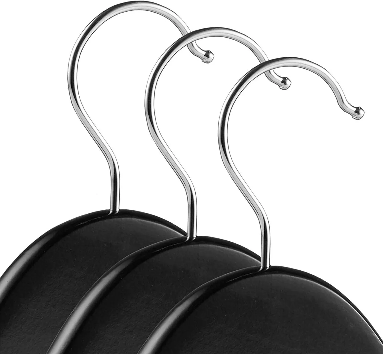 43cm Black Wooden Coat Hanger 12mm thick Sold in Bundle of 20/50/100