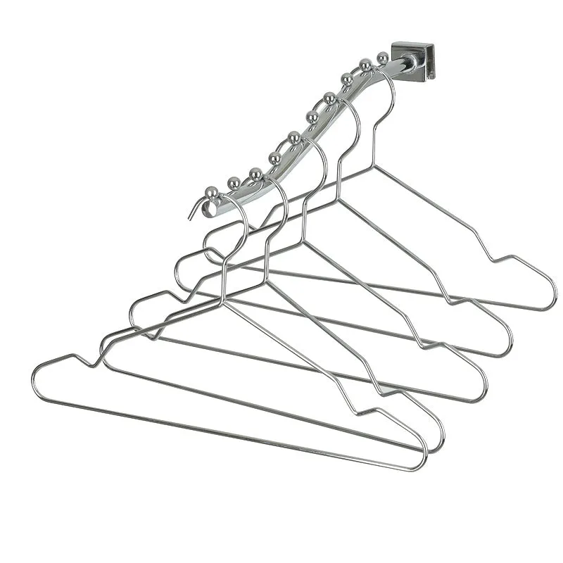 43cm Heavy Duty Chrome Metal Suit Hanger with Bar & Notches (4.5mm thick) Sold in Bundles of 25/50/100