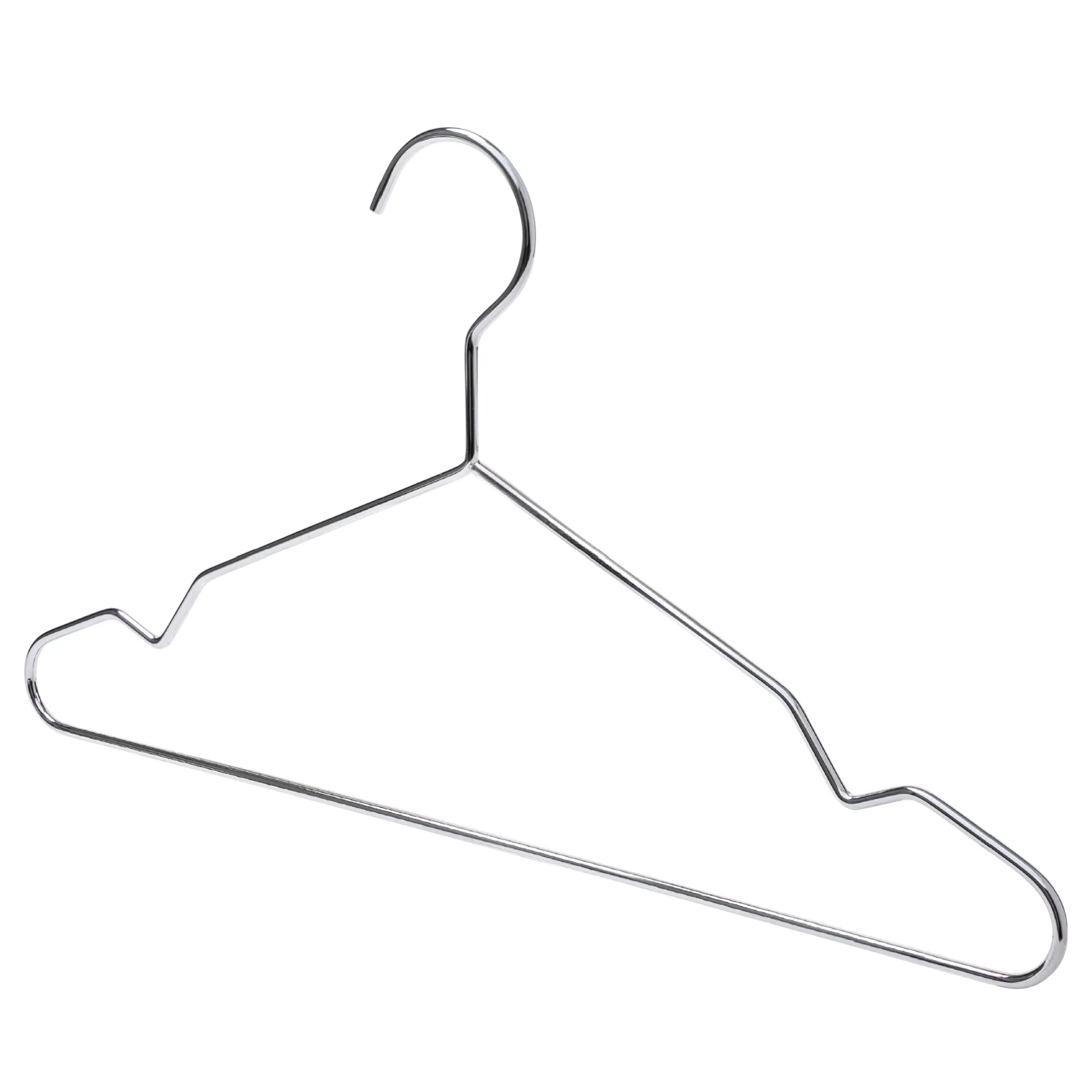 43cm Heavy Duty Chrome Metal Suit Hanger with Bar & Notches (4.5mm thick) Sold in Bundles of 25/50/100