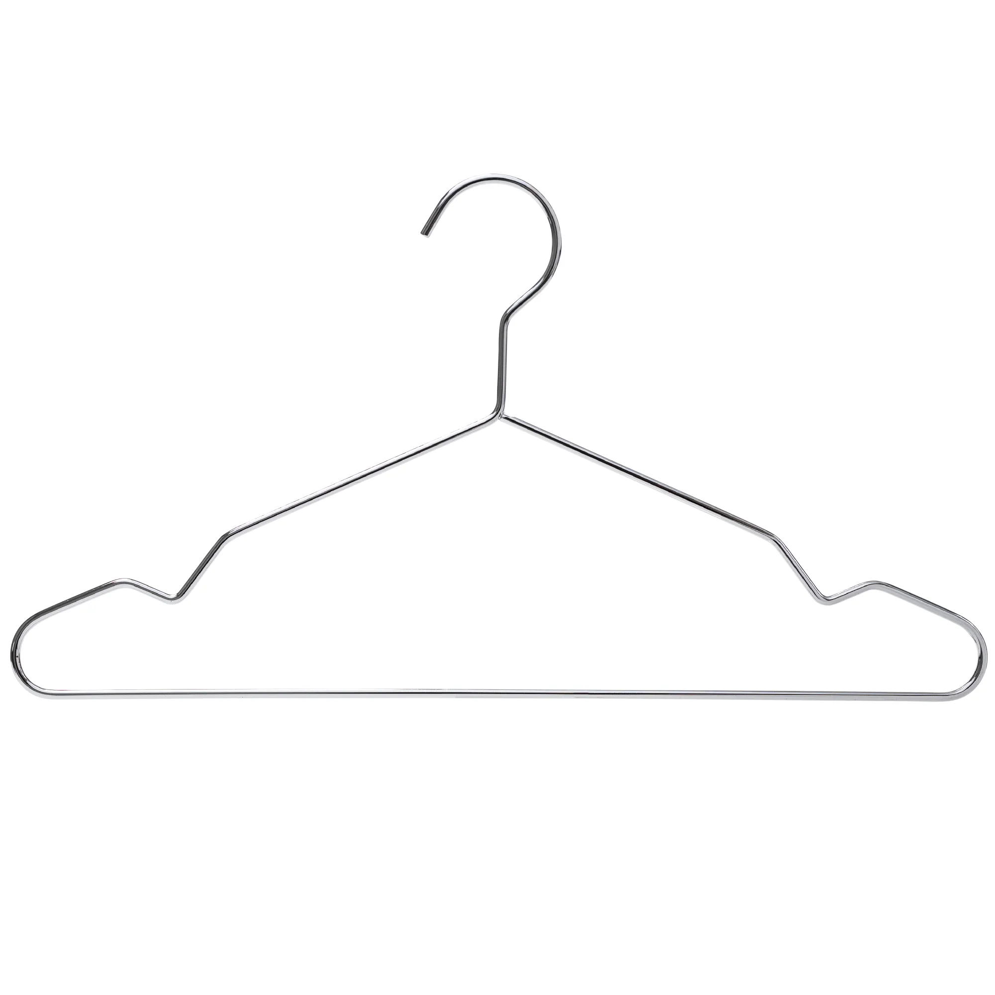 43cm Heavy Duty Chrome Metal Suit Hanger with Bar & Notches (4.5mm thick) Sold in Bundles of 25/50/100