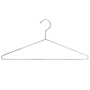 43cm Metal Coat Hanger with Bar (3.5mm thick) Sold in Bundles of 25/50/100