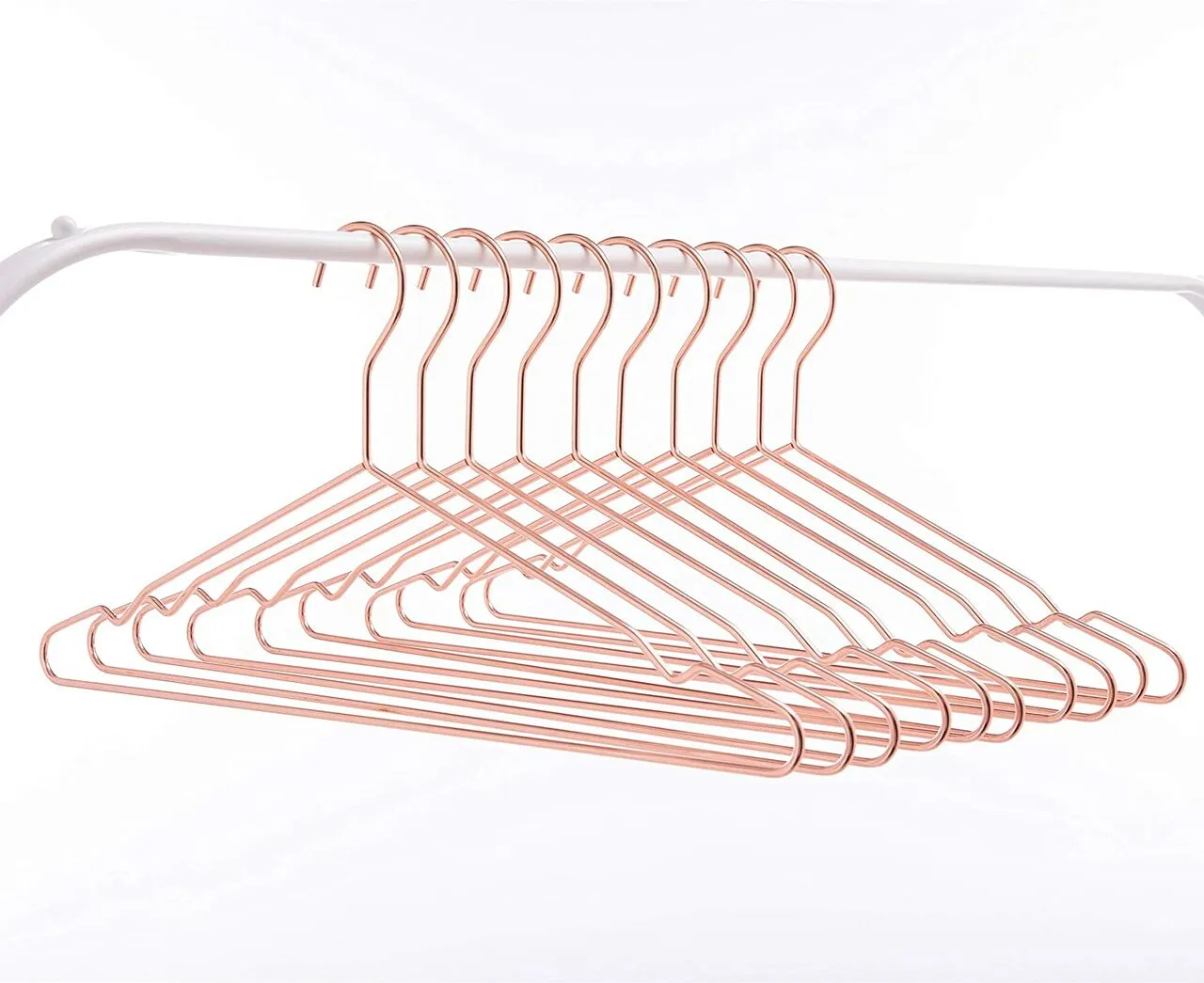 43cm Rose Gold Metal Coat Hanger (3.5mm thick) w/Notches Sold in Bundles of 25/50/100