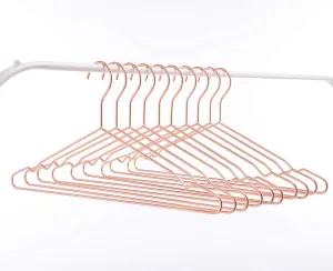 43cm Rose Gold Metal Coat Hanger (3.5mm thick) w/Notches Sold in Bundles of 25/50/100