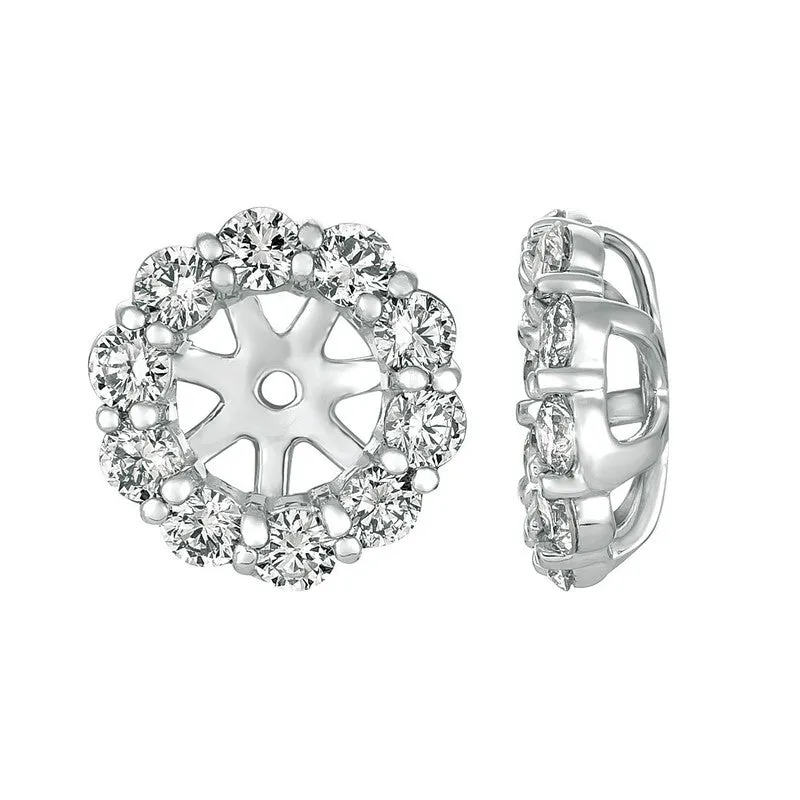 8MM DIAMOND EARRING JACKETS 14K GOLD (1.61 CTW)