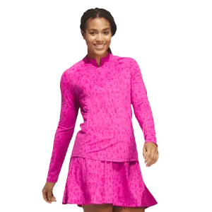 Adidas Ladies Ultimate365 Printed 1/4-Zip- Pink
