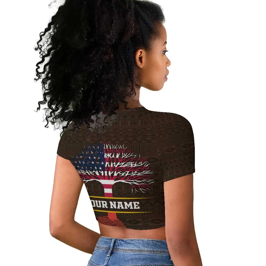 African Roots Design - Custom Personalized Raglan Cropped T shirt DT02