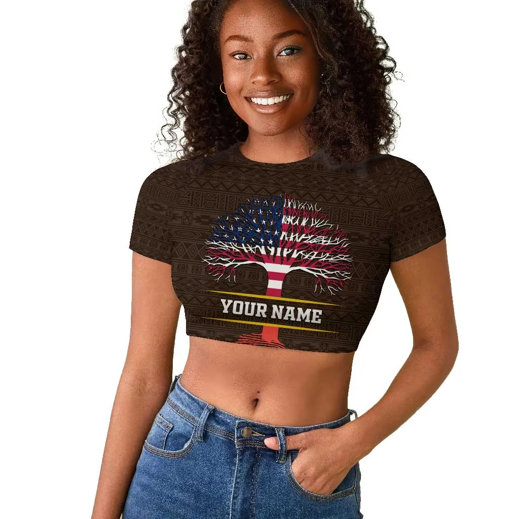 African Roots Design - Custom Personalized Raglan Cropped T shirt DT02