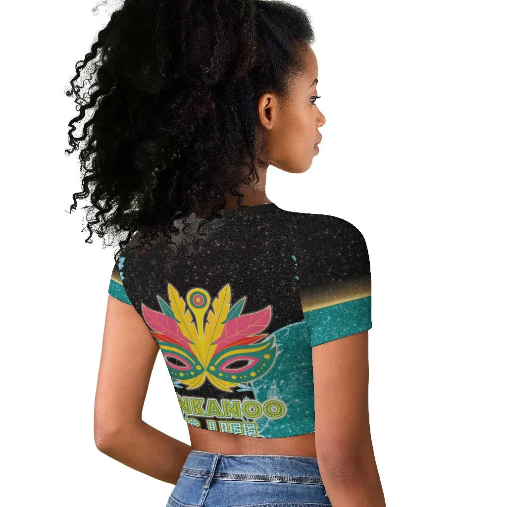 Afro Bahamians Junkanoo Raglan Cropped T shirt Junkanoo Is Life LT05