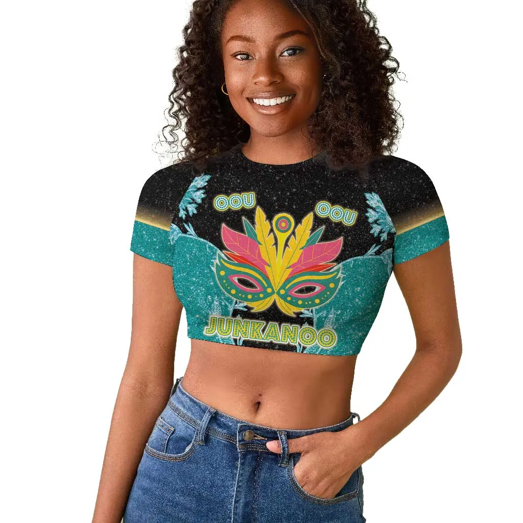 Afro Bahamians Junkanoo Raglan Cropped T shirt Junkanoo Is Life LT05