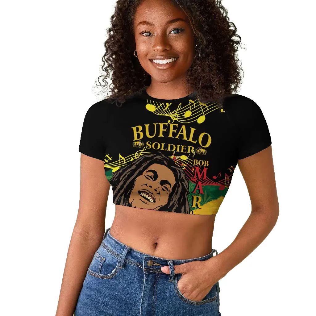 Afro Legend Bob Buffalo Soldier Raglan Cropped T shirt American Heroes Reggae Style LT14