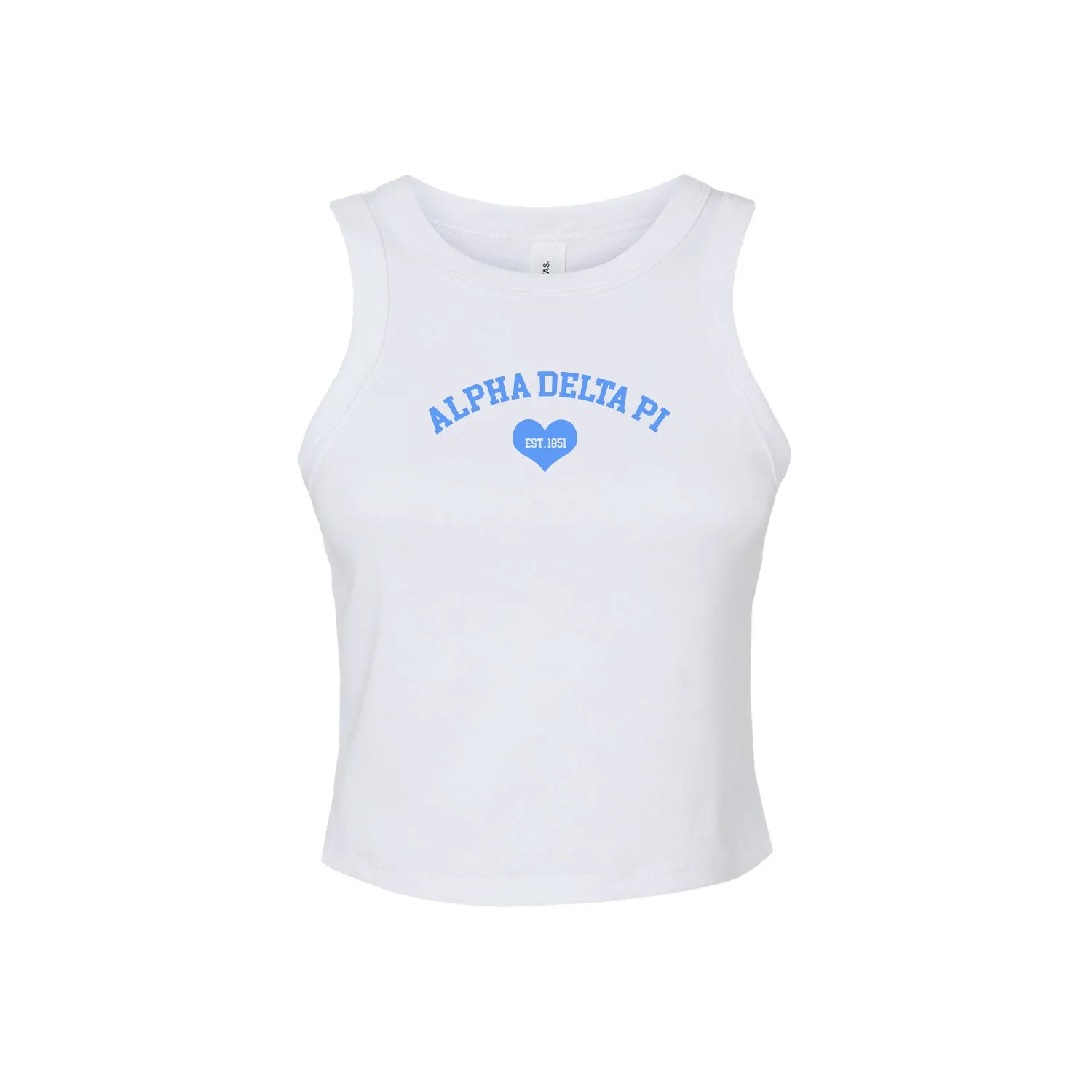Alpha Delta Pi Crop Tank Top - Women's Micro Rib Racer Tank - ADPi Sorority