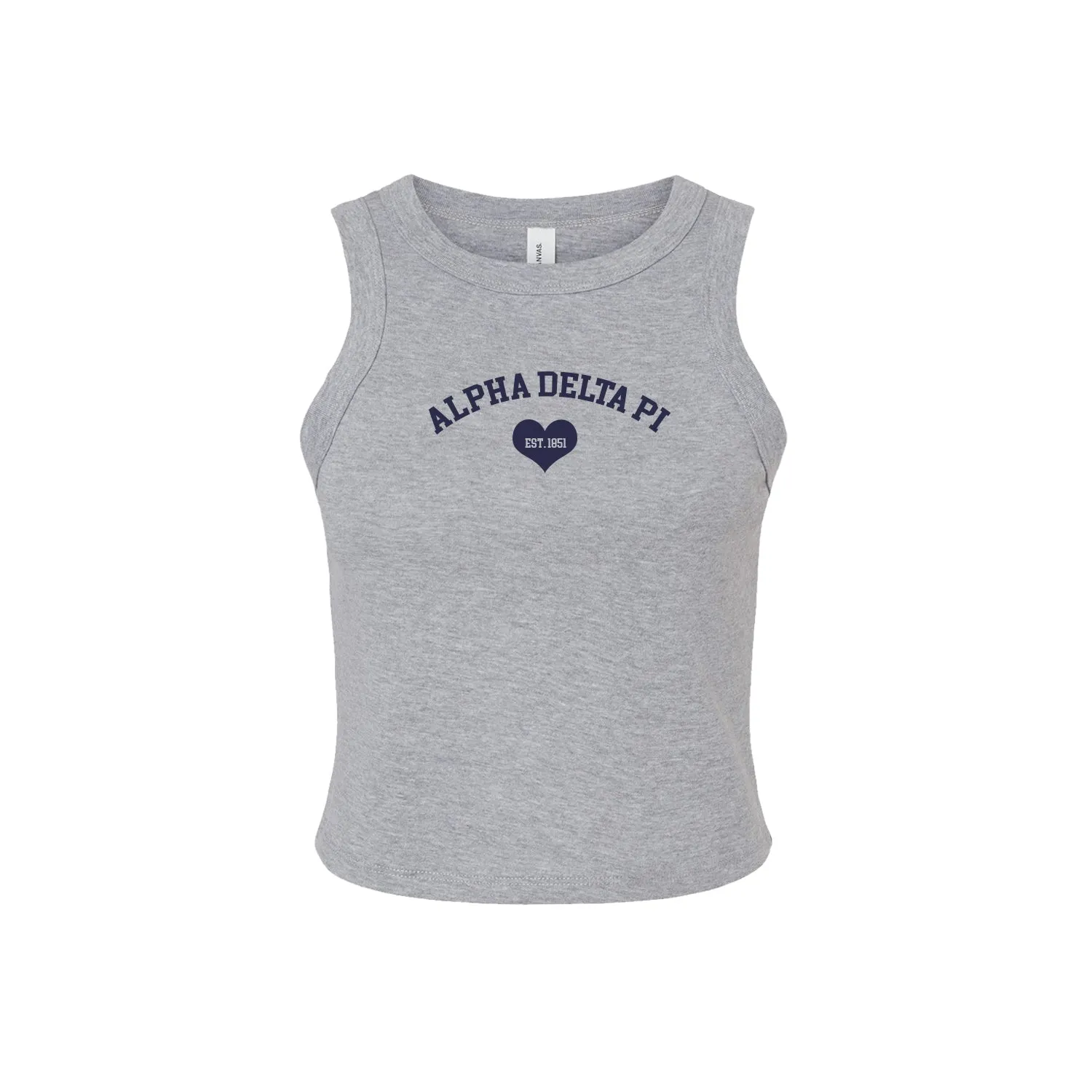 Alpha Delta Pi Crop Tank Top - Women's Micro Rib Racer Tank - ADPi Sorority