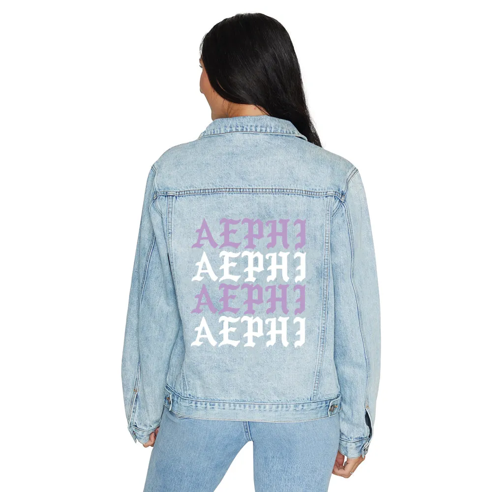 Alpha Epsilon Phi Gothic Denim Jacket