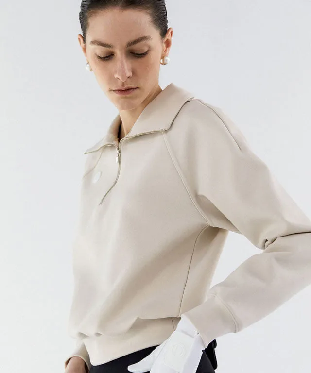 Anell Golf  Airy Round Half Zip-Up - Cream