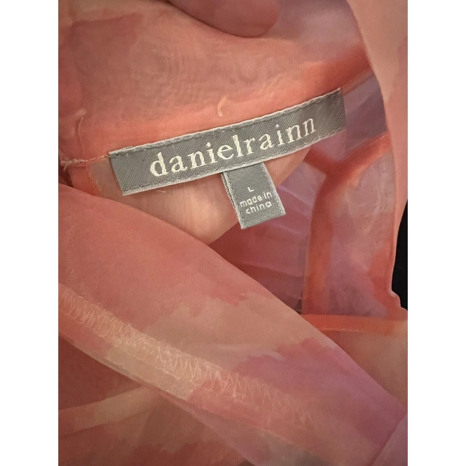 Anthropologie Daniel Rainn Women's Pink Puff Sleeve Sheer Organza Top – Large