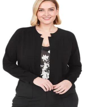 AOVDE Womens Plus Size Cardigan：2024 Cropped Cardigans Sweater Lightweight Open Front Short Cardigan for Dress Black L